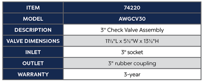 3" CHECK VALVE ASSEMBLY
