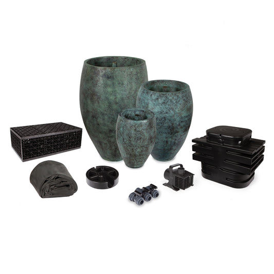3 PC AURA VASE KIT - VERDE BRASS