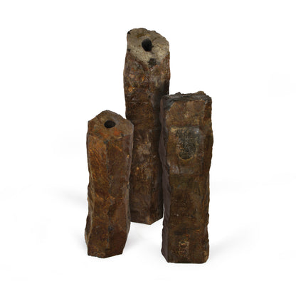 3 PC NATURAL BASALT COLUMNS - 18/24/30