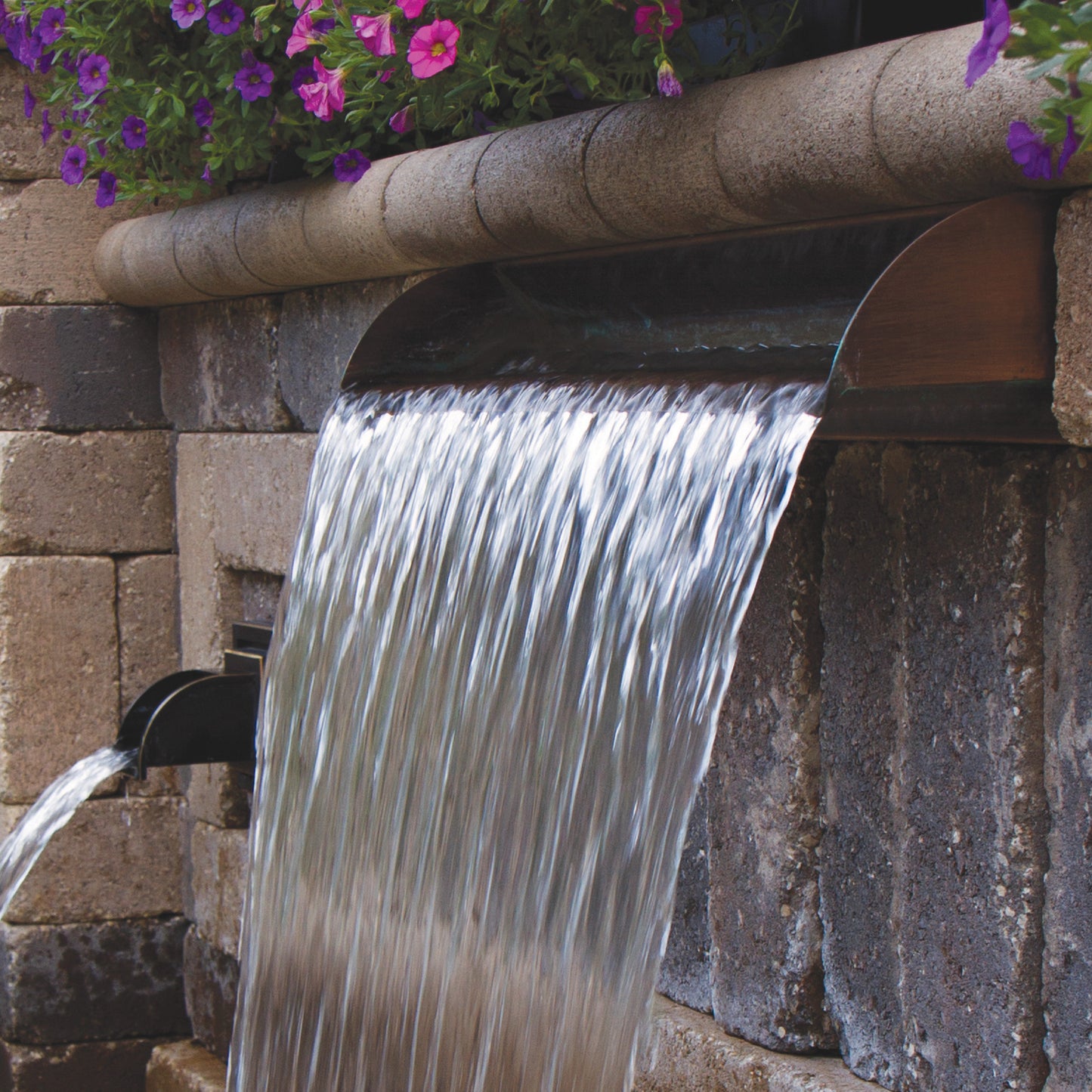 24" COPPER FINISH SPILLWAY