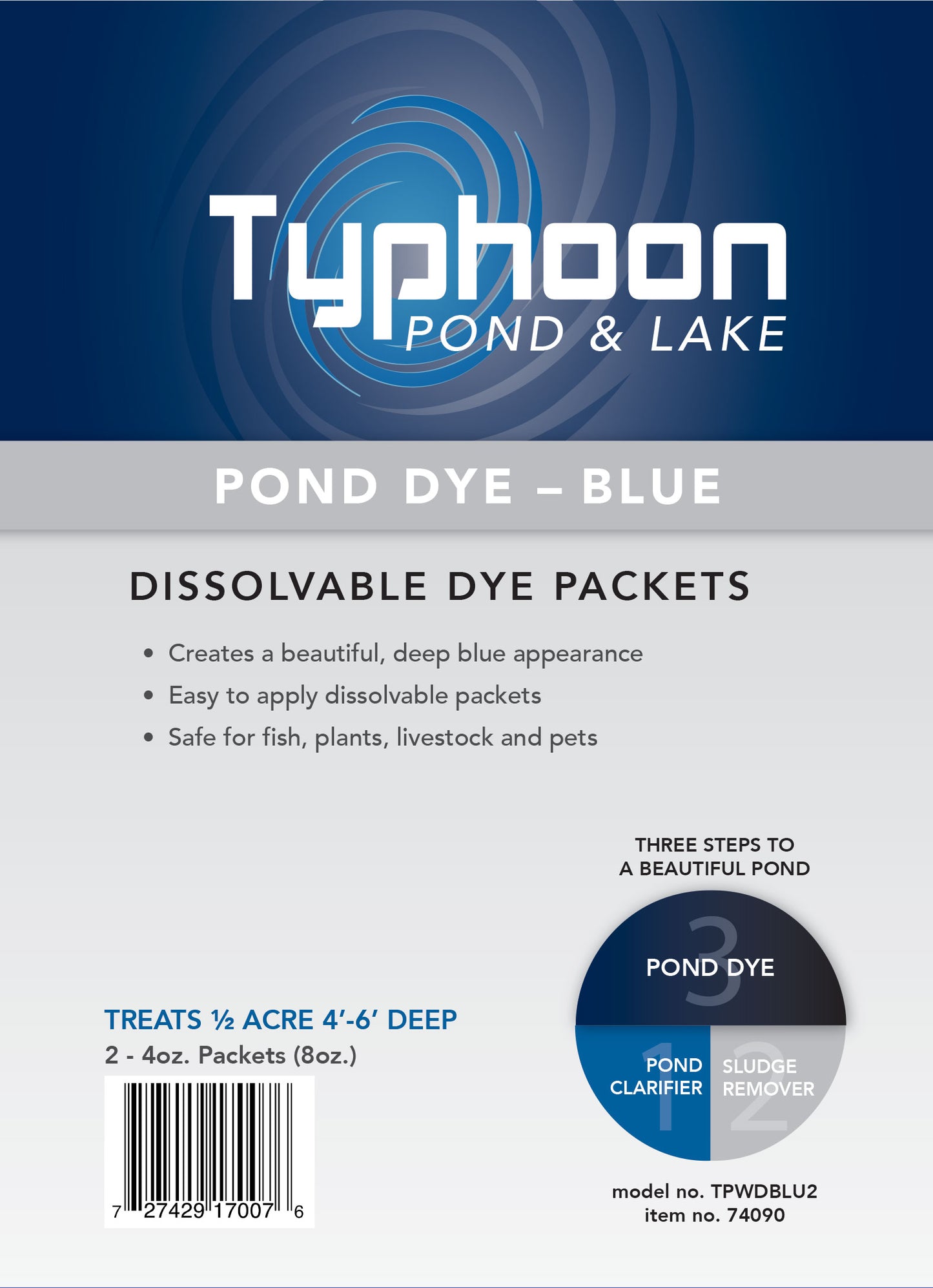TYPHOON POND DYE - BLUE - 2 PACKS