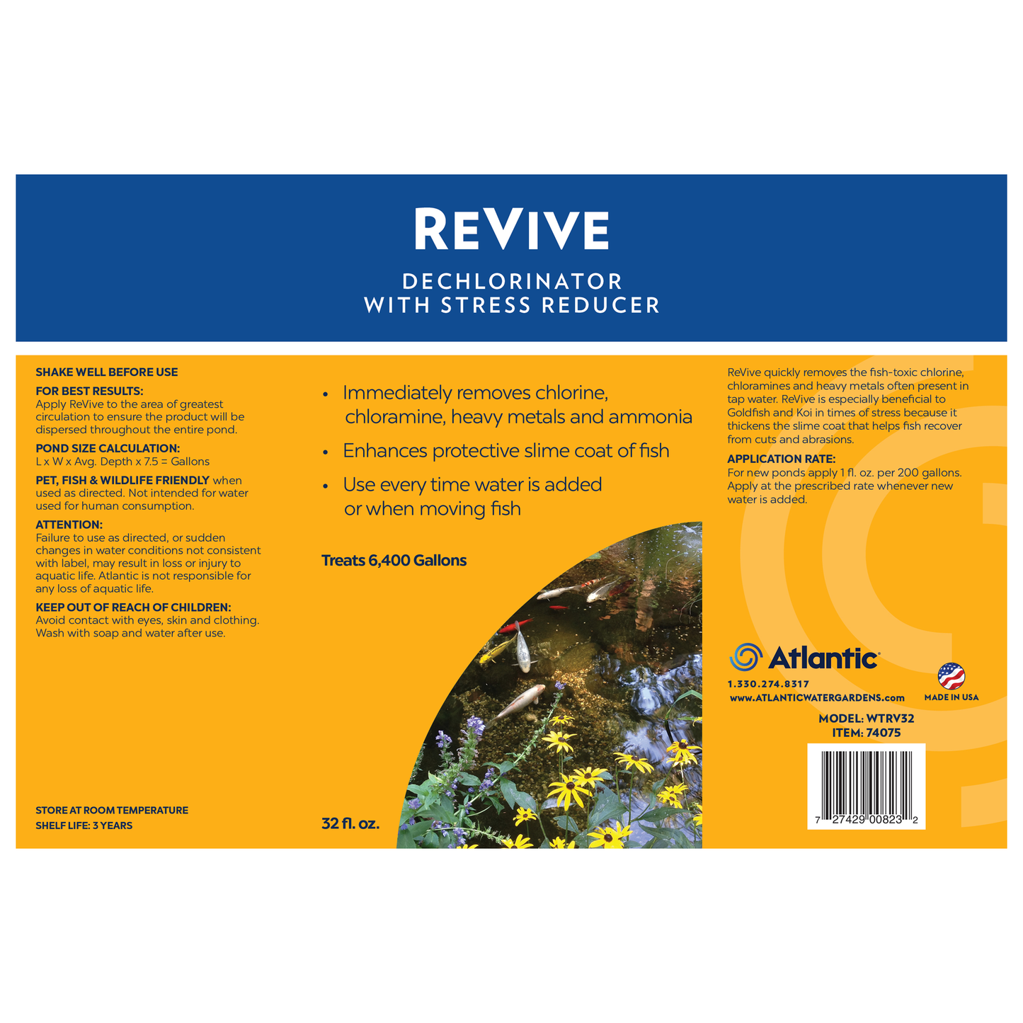 REVIVE - 32 FL OZ - DECHLORINATOR/STRESS REDUCER