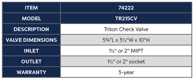TRITON CHECK VALVE