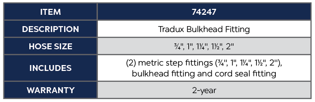 OASE TRADUX BULK HEAD FITTING
