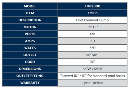 POOL CLEANOUT PUMP